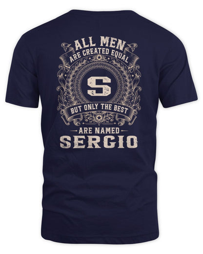 All Men Are Created Equal Cool Logo Shirt SERGIO M1-60 / Unisex Standard T-Shirt / navy