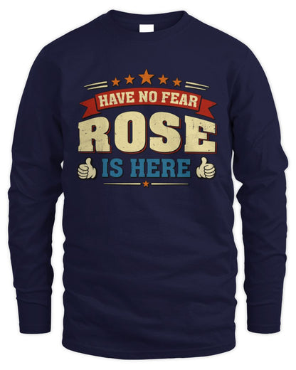 Have No Fear Your Name Is Here Cool Graphic T-Shirt ROSE M1-71 / Men's Long Sleeved T-Shirt / navy