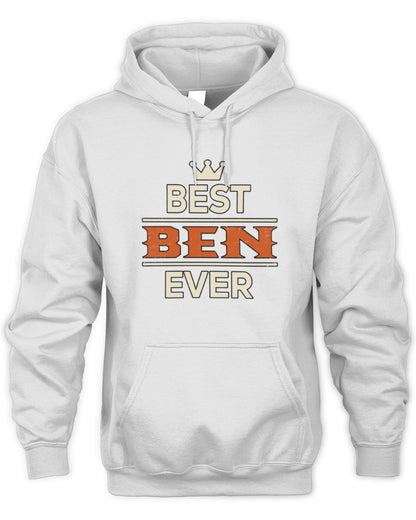 Best Your Name With Crown Shirt BEN M1-59 / Unisex Hoodie / white