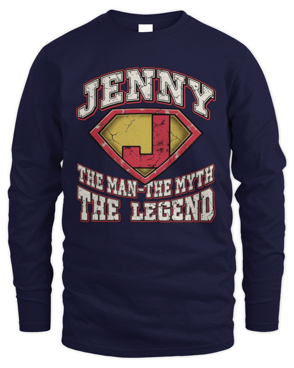The Man The Myth The Legend Superman Graphic T-Shirt JENNY M1-74 / Men's Long Sleeved T-Shirt / navy