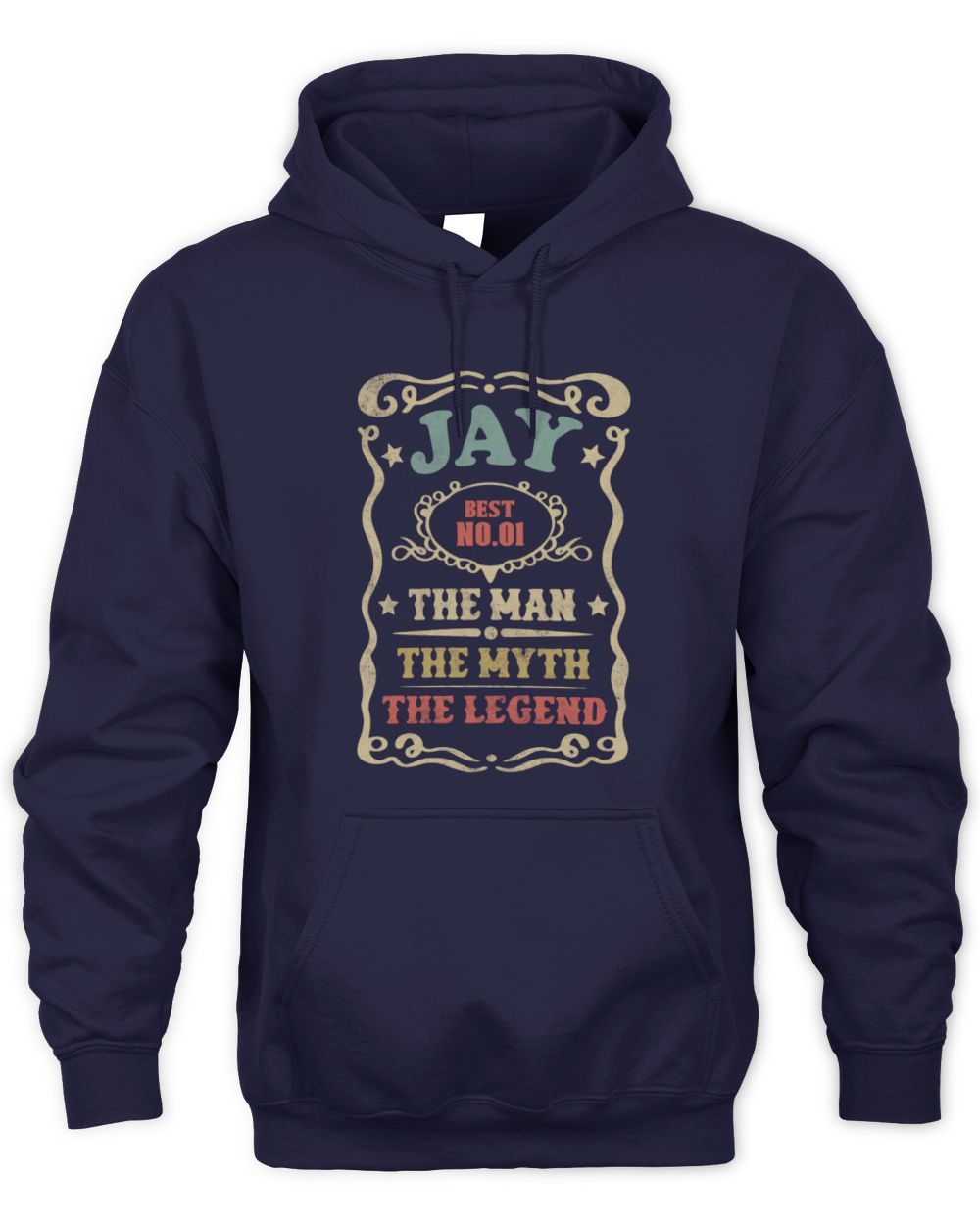 The Man The Myth The Legend Vintage Gold Wine Shirt JAY M1-52 / Unisex Hoodie / navy