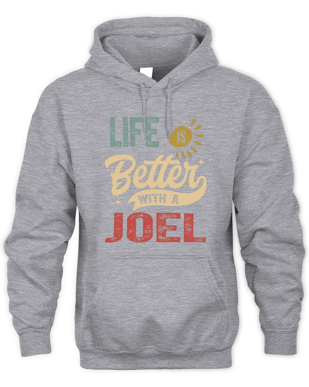 Life Is Better With a Name Personalized Retro T-Shirt JOEL-48 / Unisex Hoodie / sport grey