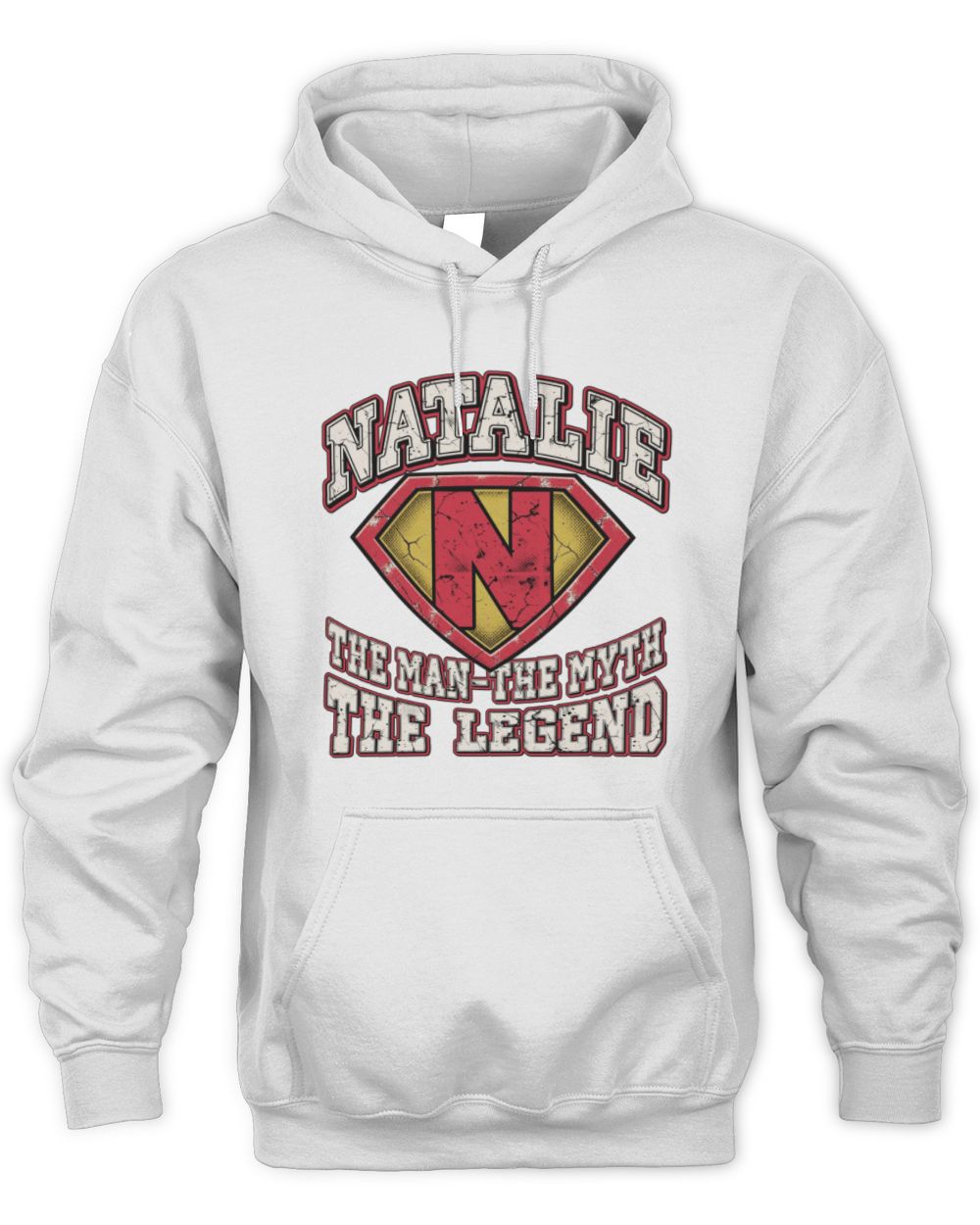 The Man The Myth The Legend Superman Graphic T-Shirt NATALIE M1-74 / Unisex Hoodie / white