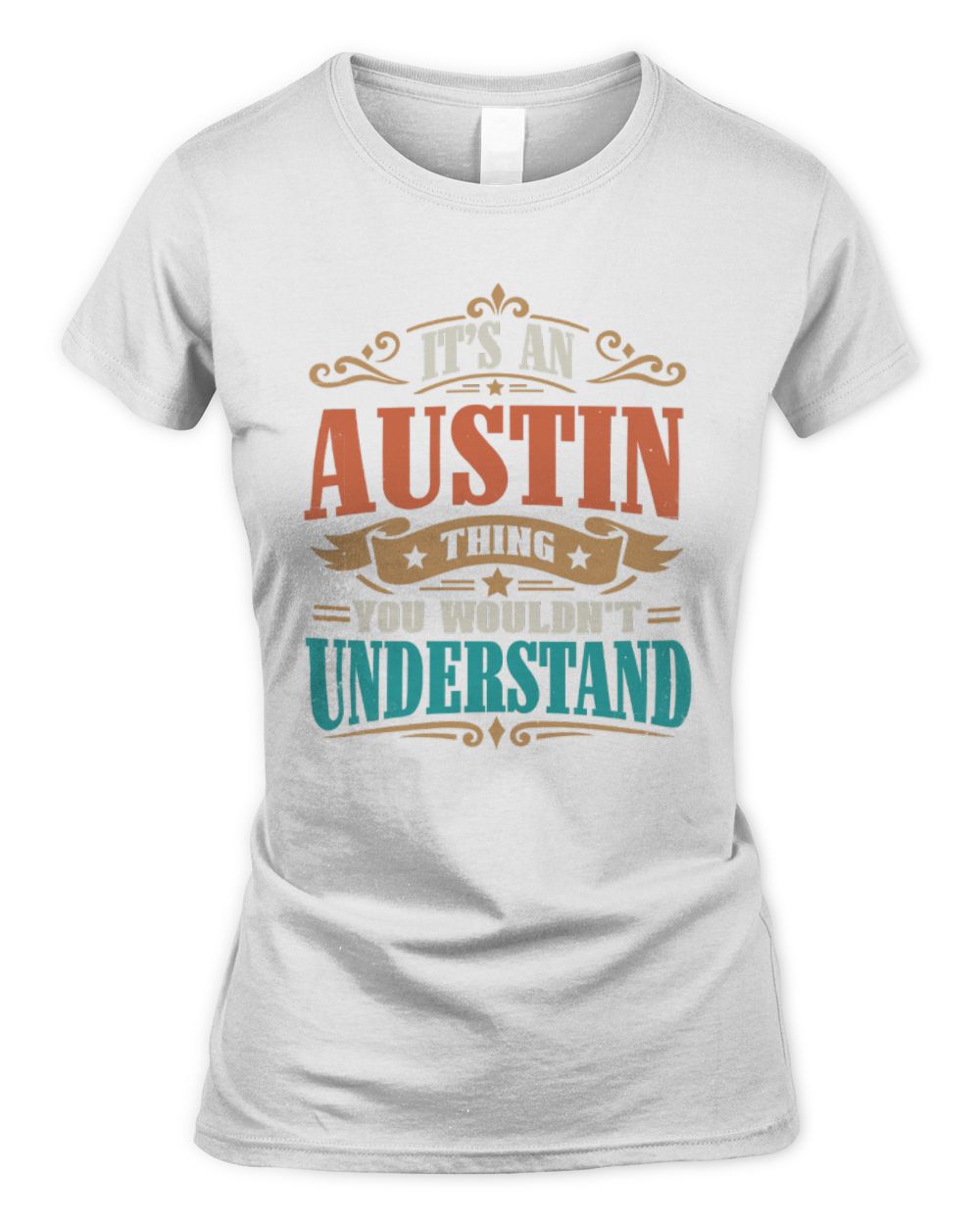 It’s a Name Thing Personalized Retro T-Shirt AUSTIN M1-47 / Women's Standard T-Shirt / white