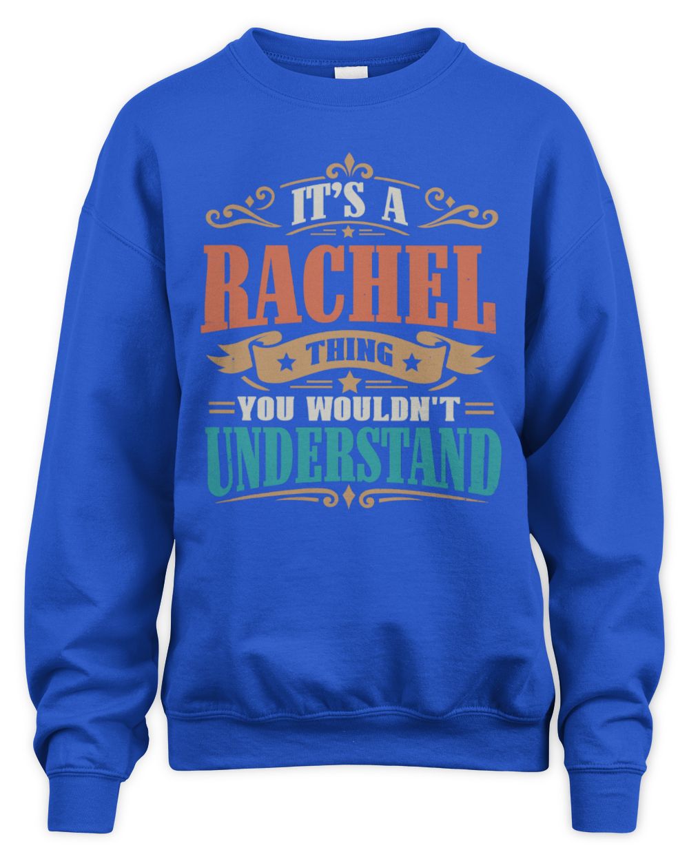 It’s a Name Thing Personalized Retro T-Shirt RACHEL M1-47 / Unisex Sweatshirt / royal