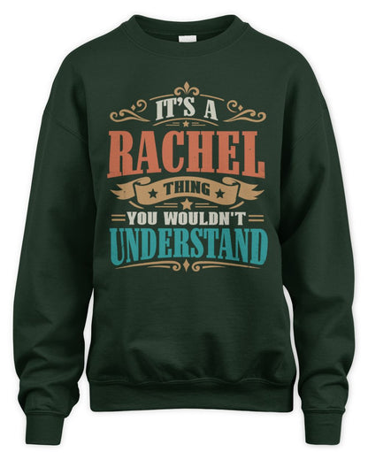 It’s a Name Thing Personalized Retro T-Shirt RACHEL M1-47 / Unisex Sweatshirt / forest green