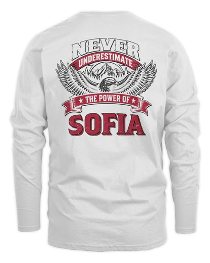 Never Underestimate Your Name Eagle Mountain Shirt SOFIA M1-61 / Men's Long Sleeved T-Shirt / white