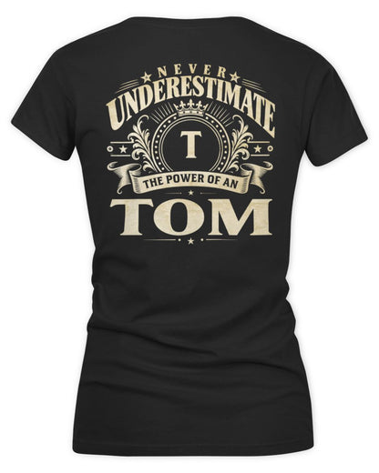 Never Underestimate Your Name Luxury Logo Shirt TOM M1-63 / Women's V-Neck T-Shirt / black