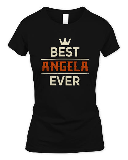 Best Your Name With Crown Shirt ANGELA M1-59 / Women's Standard T-Shirt / black