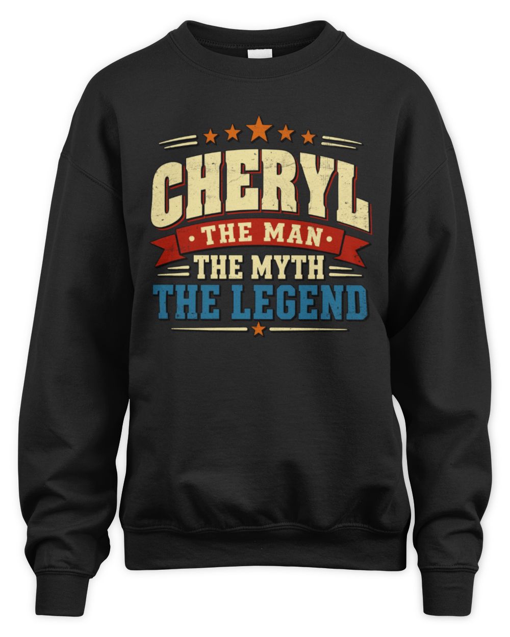 The Man The Myth The Legend Ribbon Vintage T-Shirt CHERYL M1-56 / Unisex Sweatshirt / black