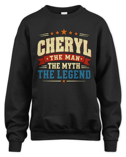 The Man The Myth The Legend Ribbon Vintage T-Shirt CHERYL M1-56 / Unisex Sweatshirt / black