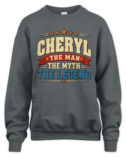 The Man The Myth The Legend Ribbon Vintage T-Shirt CHERYL M1-56 / Unisex Sweatshirt / charcoal