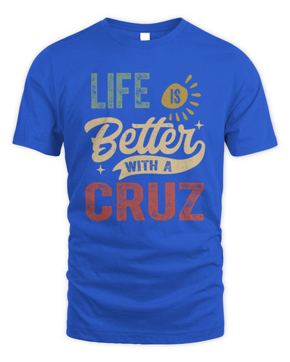 Life Is Better With a Name Personalized Retro T-Shirt CRUZ-48 / Unisex Standard T-Shirt / royal
