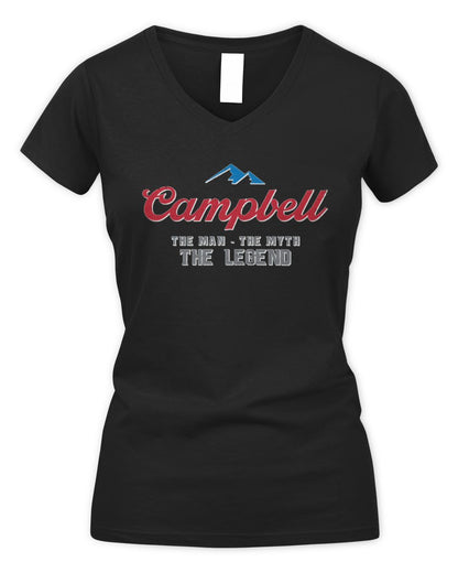 The Man The Myth The Legend Coors Light Beer T-Shirt CAMPBELL M1-S84 / Women's V-Neck T-Shirt / black