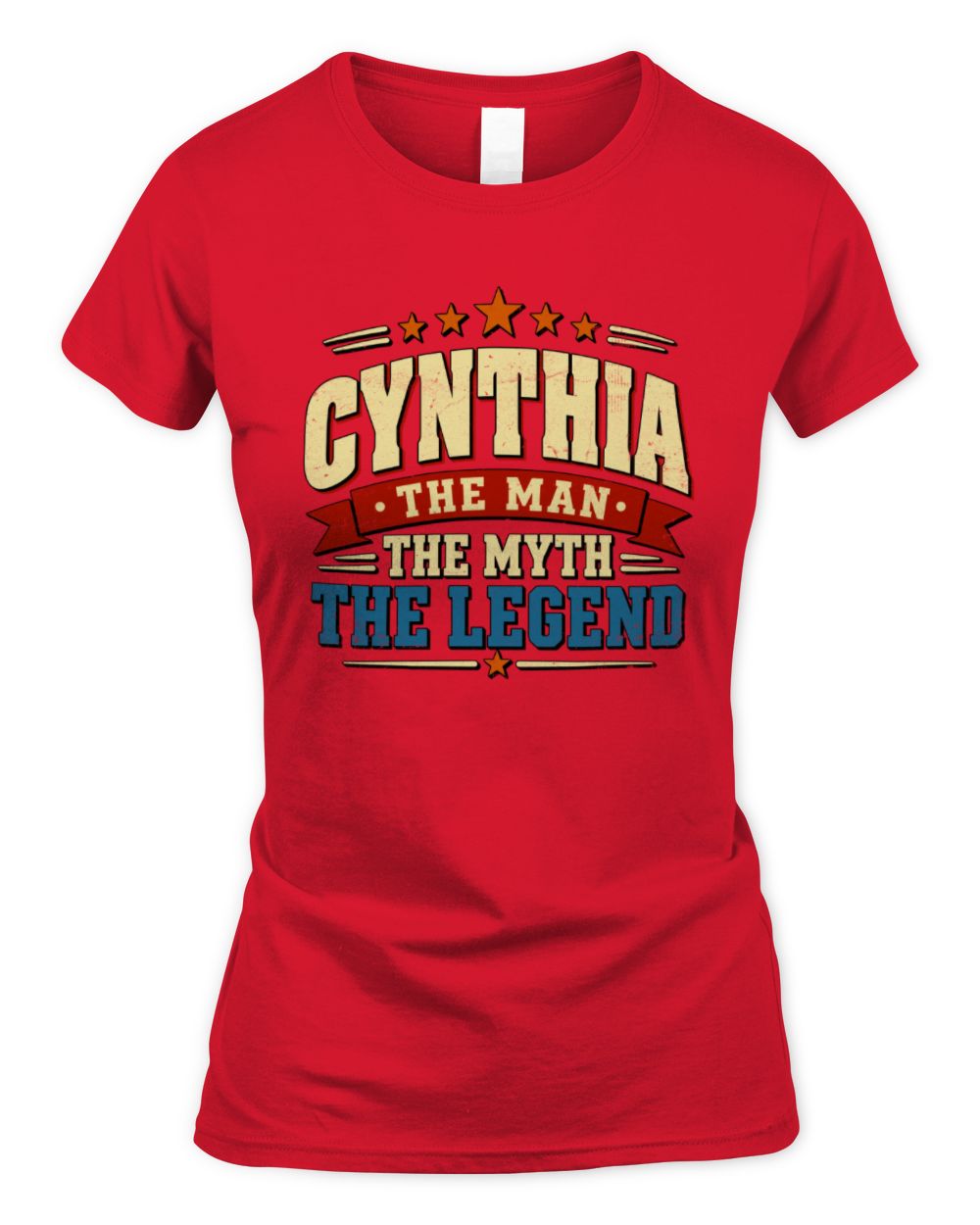 The Man The Myth The Legend Ribbon Vintage T-Shirt CYNTHIA M1-56 / Women's Standard T-Shirt / red