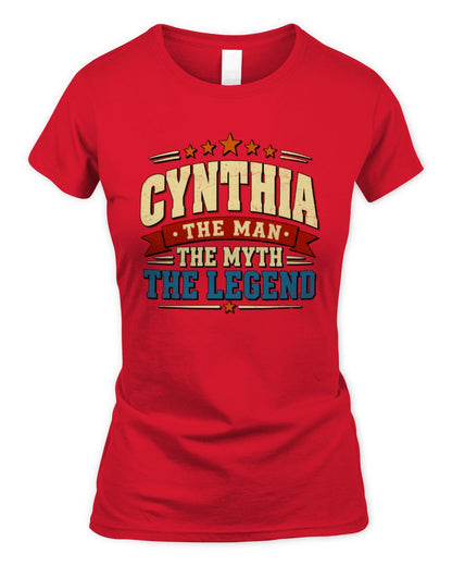 The Man The Myth The Legend Ribbon Vintage T-Shirt CYNTHIA M1-56 / Women's Standard T-Shirt / red