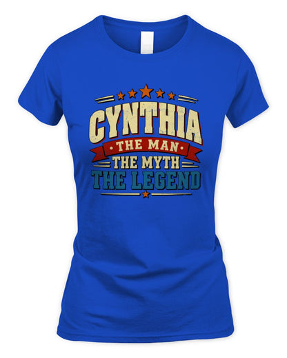 The Man The Myth The Legend Ribbon Vintage T-Shirt CYNTHIA M1-56 / Women's Standard T-Shirt / royal