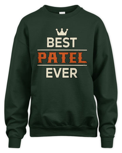 Best Your Name With Crown Shirt PATEL M1-59 / Unisex Sweatshirt / forest green