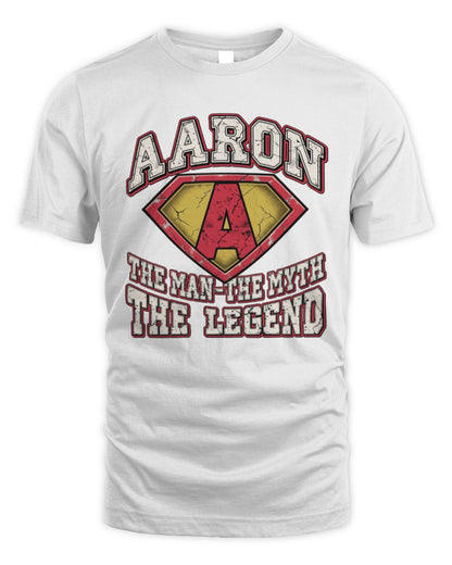 The Man The Myth The Legend Superman Graphic T-Shirt AARON M1-74 / Unisex Standard T-Shirt / white