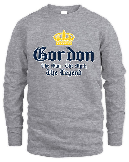 The Man The Myth The Legend Corona Beer T-Shirt GORDON M1-S83 / Men's Long Sleeved T-Shirt / sport grey