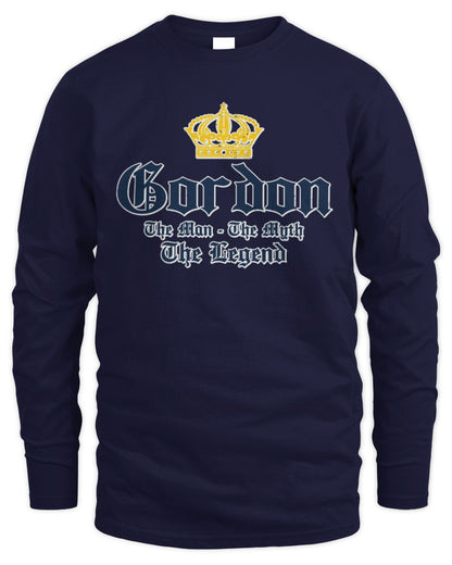 The Man The Myth The Legend Corona Beer T-Shirt GORDON M1-S83 / Men's Long Sleeved T-Shirt / navy