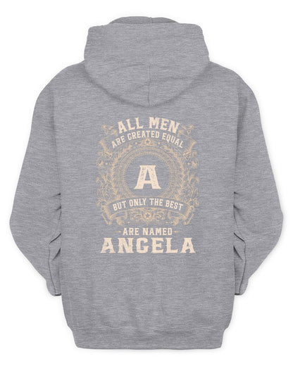 All Men Are Created Equal Cool Logo Shirt ANGELA M1-60 / Unisex Hoodie / sport grey