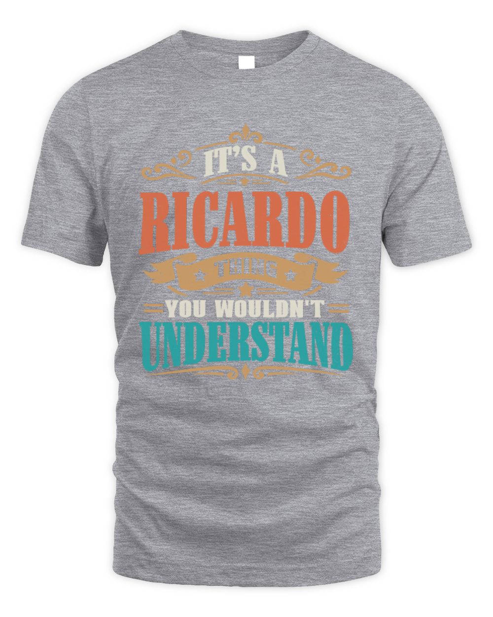 It’s a Name Thing Personalized Retro T-Shirt RICARDO M1-47 / Unisex Standard T-Shirt / sport grey