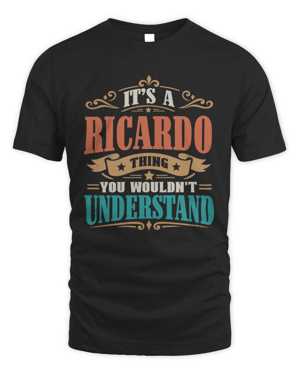 It’s a Name Thing Personalized Retro T-Shirt RICARDO M1-47 / Unisex Standard T-Shirt / black