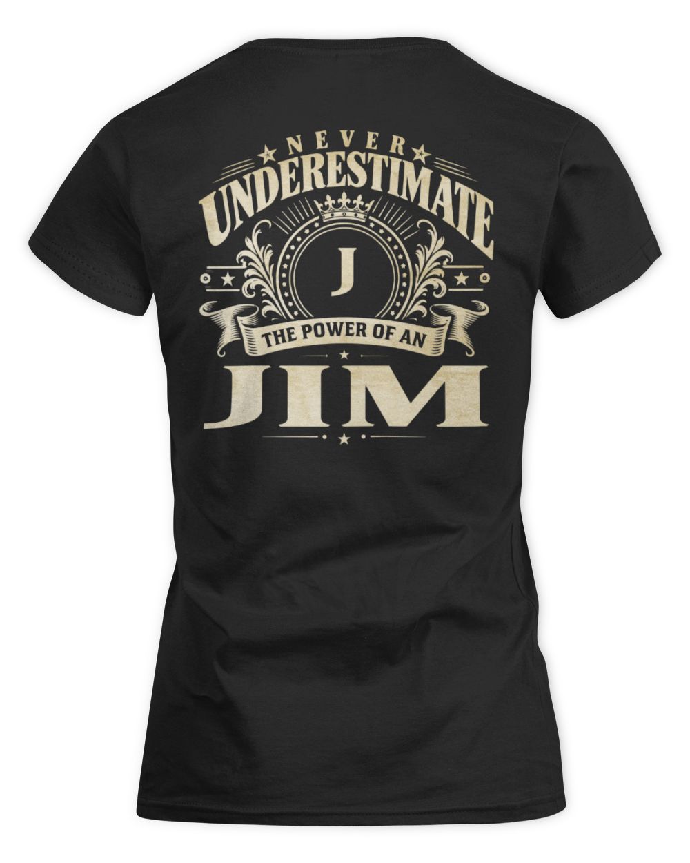 Never Underestimate Your Name Luxury Logo Shirt JIM M1-63 / Women's Standard T-Shirt / black