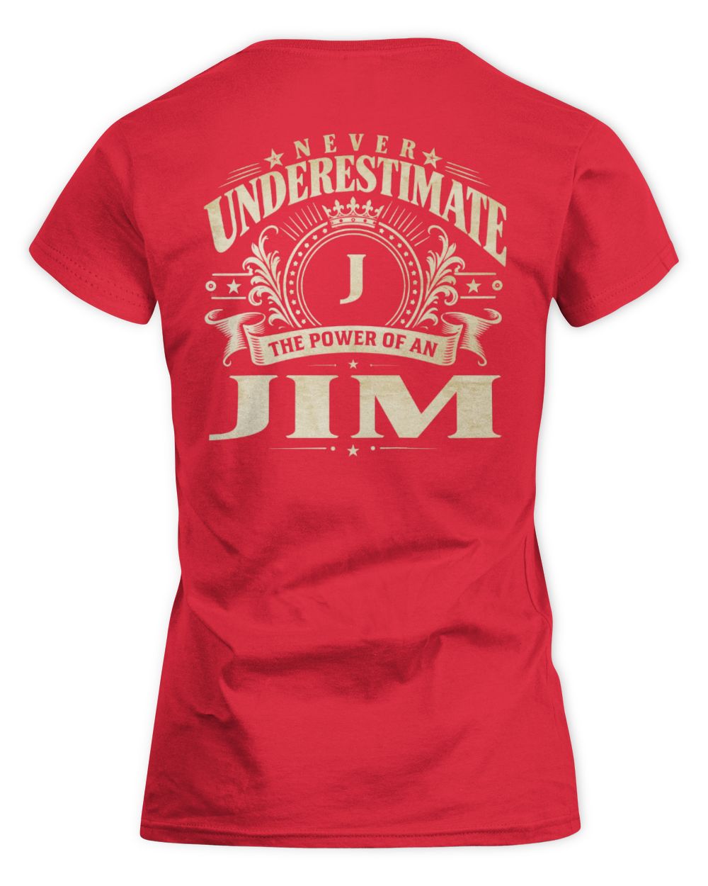 Never Underestimate Your Name Luxury Logo Shirt JIM M1-63 / Women's Standard T-Shirt / red