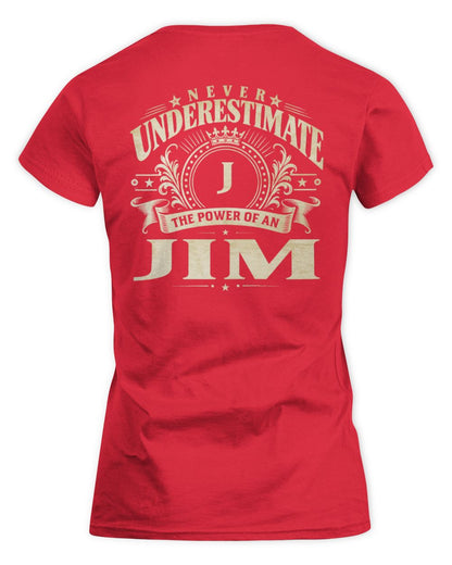 Never Underestimate Your Name Luxury Logo Shirt JIM M1-63 / Women's Standard T-Shirt / red