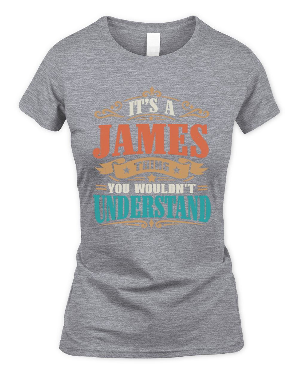 It’s a Name Thing Personalized Retro T-Shirt JAMES M1-47 / Women's Standard T-Shirt / sport grey