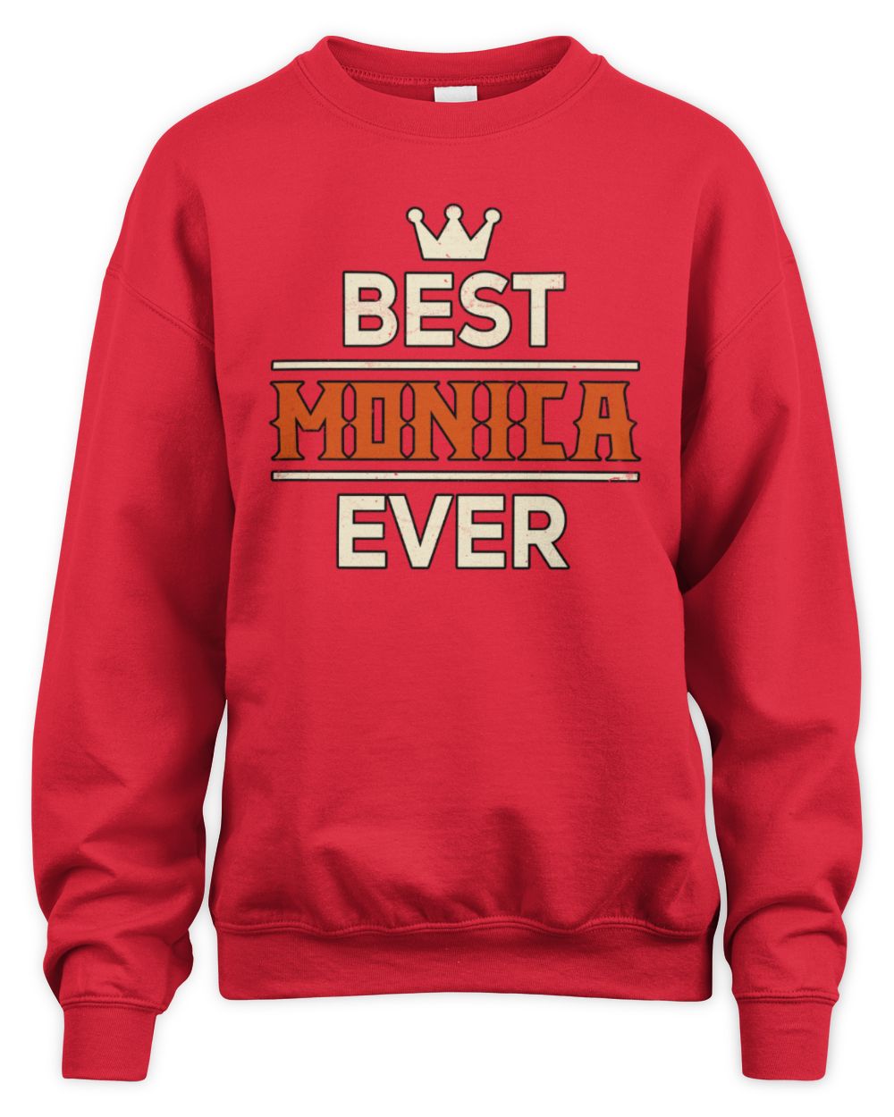Best Your Name With Crown Shirt MONICA M1-59 / Unisex Sweatshirt / red