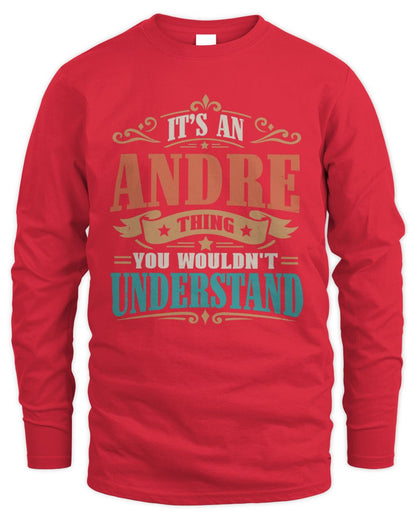 It’s a Name Thing Personalized Retro T-Shirt ANDRE M1-47 / Men's Long Sleeved T-Shirt / red
