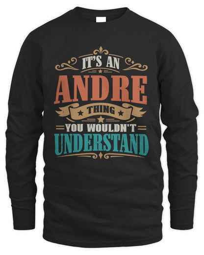 It’s a Name Thing Personalized Retro T-Shirt ANDRE M1-47 / Men's Long Sleeved T-Shirt / black