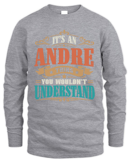 It’s a Name Thing Personalized Retro T-Shirt ANDRE M1-47 / Men's Long Sleeved T-Shirt / sport grey