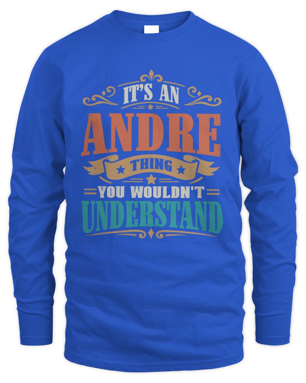 It’s a Name Thing Personalized Retro T-Shirt ANDRE M1-47 / Men's Long Sleeved T-Shirt / royal