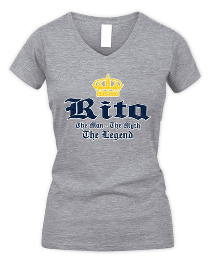 The Man The Myth The Legend Corona Beer T-Shirt RITA M1-S83 / Women's V-Neck T-Shirt / sport grey