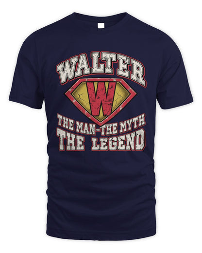The Man The Myth The Legend Superman Graphic T-Shirt WALTER M1-74 / Unisex Standard T-Shirt / navy