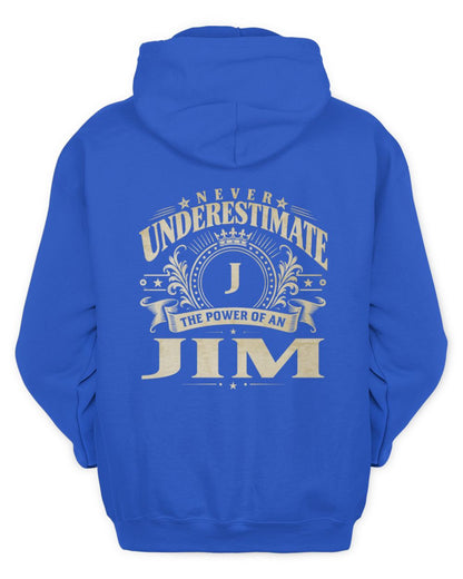 Never Underestimate Your Name Luxury Logo Shirt JIM M1-63 / Unisex Hoodie / royal