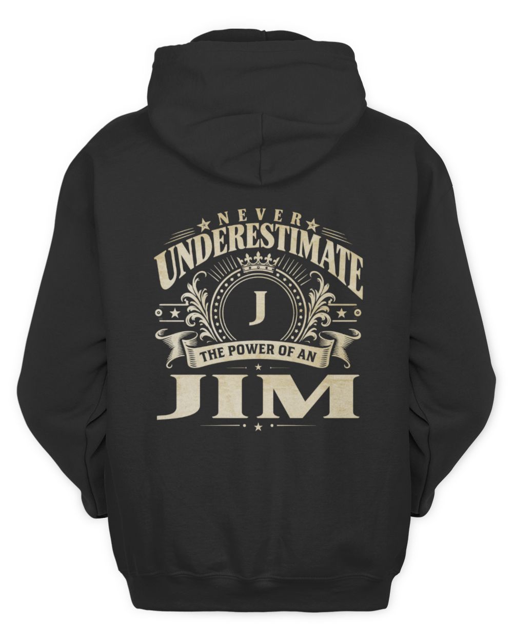 Never Underestimate Your Name Luxury Logo Shirt JIM M1-63 / Unisex Hoodie / black