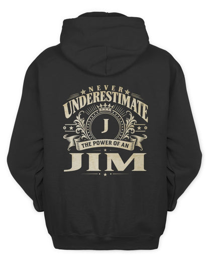 Never Underestimate Your Name Luxury Logo Shirt JIM M1-63 / Unisex Hoodie / black