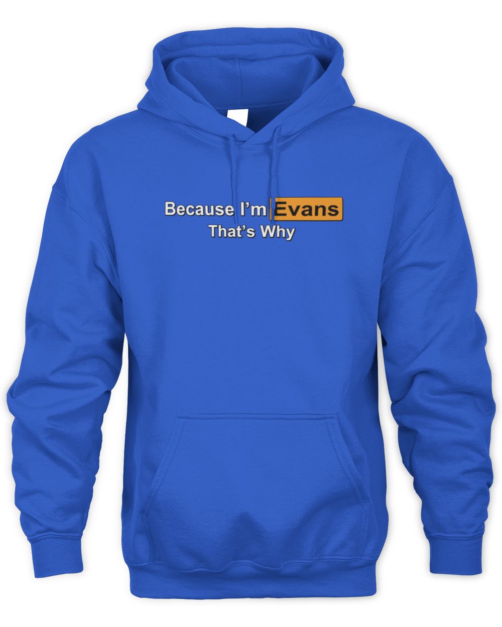 Because I'm Name That's Why Funny Logo T-Shirt EVANS M1-S87 / Unisex Hoodie / royal