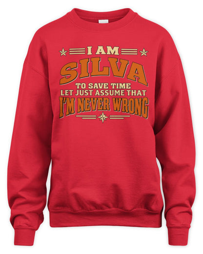 I'm Name Let's Just Assume I'm Never Wrong Retro Shirt SILVA M1-64 / Unisex Sweatshirt / red