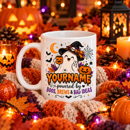 Your Name Powered By Boos Brews & Bad Ideas - Personalized Mug