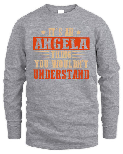 It's a Name Thing Personalized Funny Shirt ANGELA M1-51 / Men's Long Sleeved T-Shirt / sport grey
