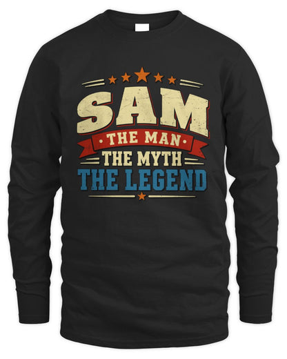 The Man The Myth The Legend Ribbon Vintage T-Shirt SAM M1-56 / Men's Long Sleeved T-Shirt / black