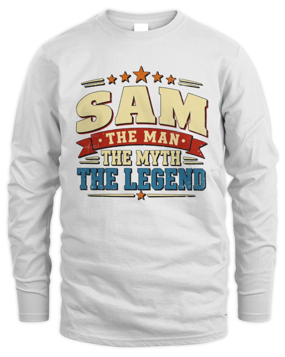 The Man The Myth The Legend Ribbon Vintage T-Shirt SAM M1-56 / Men's Long Sleeved T-Shirt / white