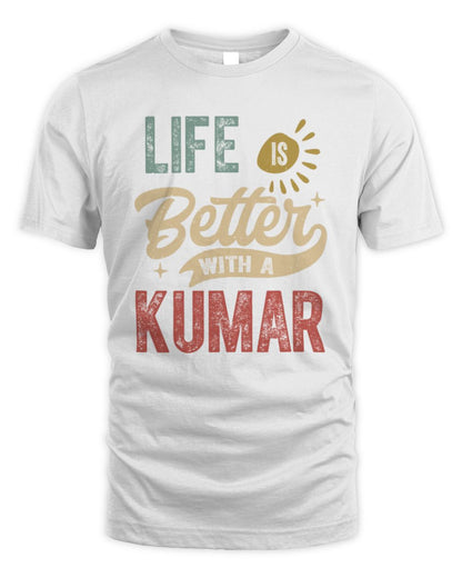 Life Is Better With a Name Personalized Retro T-Shirt KUMAR-48 / Unisex Standard T-Shirt / white