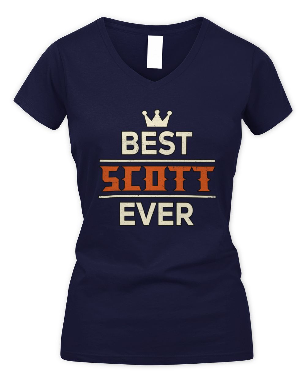 Best Your Name With Crown Shirt SCOTT M1-59 / Women's V-Neck T-Shirt / navy